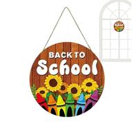 Panneau d'école en bois - Panneaux décoratifs de bienvenue pour l'école, décorations de fête pour, enseignants, étudiants, maternelle, primaire, intérieur et extérieur