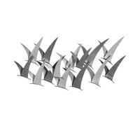 Panneau Décoratif 3d En Métal Argenté Mouettes 93x12,7x47,6 Cm