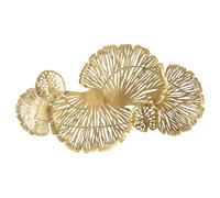 Panneau Décoratif 3d En Métal Doré Avec Des Feuilles 115x5x64 Cm