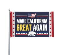 Panneau décoratif 4x6 « Make CA California Great Again », bannière Mcga, drapeau de jardin et maison, tapisserie de festival ou fête, sans support de drapeau.