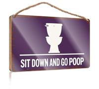 Panneau décoratif à suspendre pour garde-manger Relax And Poop: The Simple Guide To Comfortable Toilet Use Panneau en bois Décoration de bar à café Panneau de bureau à suspendre pour portes Ou(20 x 30