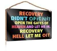 Panneau décoratif à suspendre « Recovery Didn't Open It. Open The Gates Of Heaven And Let Me In Camper » Accessoires de bureau pour femme (20 x 30 cm)
