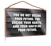 Panneau décoratif à suspendre « You Do Not Decide Your Future » Accessoires de bureau pour femmes (20 x 30 cm)