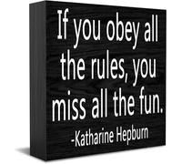 Panneau décoratif amusant en bois « If You Obey All The Rules » - Décoration de maison ou de bureau - Style rustique - Carré - 12,7 x 12,7 cm