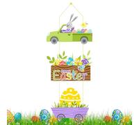 Panneau Décoratif de Porte pour Pâques,Fournitures de Fête et Décor Printanier - Enseigne pour Porte d'Entrée Pâques | pour l'Extérieur, la Maison de Campagne, le Porche, la