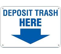 Panneau décoratif « Deposit Trash Here Activity Recyclings » - 20,3 x 30,5 cm