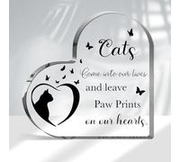 Panneau décoratif en acrylique en forme de cœur avec inscription « Passing Away » - Cadeau de condoléances pour la perte d'un chat