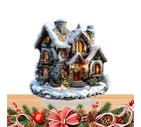 Panneau Décoratif En Acrylique Pour Bureau,Statue Plate 2D En Acrylique Du Traîneau Du Père Noël - Pièce Maîtresse Artistique Pour Les Vacances D'Hiver Avec Support | pour Chambre Étagère Chevet