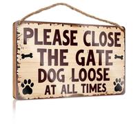 Panneau décoratif en bois avec inscription « Keep The Gate Closed for Your Dog's Safety » - Décoration d'automne pour bureau, chambre à coucher (15 x 28 cm)