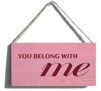 Panneau décoratif en bois rustique avec inscription « I Am Yours You Are Mine » - Cadeau à suspendre pour maison, café, bar - 15 x 30 cm