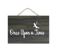 Panneau décoratif en bois rustique « Once Upon A Time » - 20,3 x 30,5 cm - Décoration murale pour chambre à coucher, école, bureau, café, club, décoration d'intérieur
