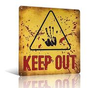 不适用 Panneau décoratif en métal avec inscription « Warning Keep Out »