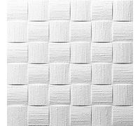 Panneau décoratif en polystyrène pour plafond et mur effet 3D isolant thermique d’épaisseur moyenne 9 mm dimensions 50 x 50 cm, Pack de 10 m² (40 panneaux) Colle pour panneaux en polystyrène incluse