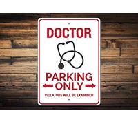 Panneau décoratif extérieur pour cour, 8x12pouces, représentant un stéthoscope et un parking pour médecin