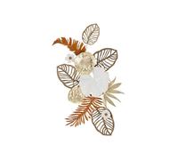 Panneau décoratif feuilles 3D en métal multicolore 50,8x7x87 cm