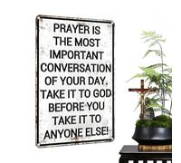 Panneau décoratif mural de prière en métal - Enseigne d'église - Décoration Murale Chrétienne avec la Foi - pour les Femmes et les Hommes, salle de Prière, église Chrétienne, maison, bureau, coin de l