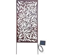 Nortene Panneau décoratif Solaire en métal, Motif Feuillage - Batterie Rechargeable - 60 x 120 cm