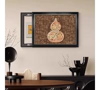Panneau Décoratif pour Cacher Compteur Électrique Décoration Murale avec Rail Coulissant Doux Cache Boîtier de Commande pour Entrée Couloir et Bureau Style Contemporain(Right-t,24"*20"/60 * 50cm)