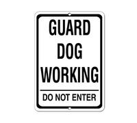 Panneau décoratif pour cour extérieure avec inscription « Guard Dog Working Do Not Enter » - 20,3 x 30,5 cm