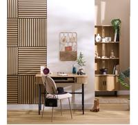 Panneau décoratif tasseaux bois Colva - 60 x 60 x 2,1 cm - Effet Chêne Clair