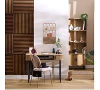 Panneau décoratif tasseaux bois Colva - 60 x 60 x 2,1 cm - Effet Noyer
