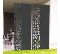 IDMarket – Panneau décoratif Universel Flower 150 x 50 cm Gris semi-ajouré sur le côté