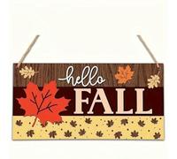 Panneau Décoration Intérieure Automne Bonjour Feuille D'Érable Thanksgiving Panneau Décoratif Rectangulaire En Bois
