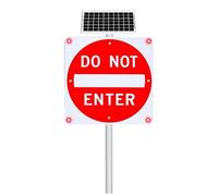 Panneau Défense d'entrer clignotant à DEL solaire 24 po/30 po Cadre robuste en aluminium Bandeau réfléchissant de qualité ingénieur Kit de montage inclus(24in)