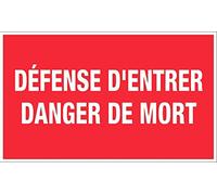 Panneau Défense d'entrer danger de mort - Rigide 330x200mm - 4160634
