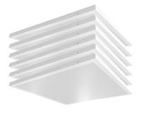Panneau d'encastrement plat Spot encastrable LED carré Spot de plafond LED blanc, aluminium, 36W 4320lm blanc lumière du jour, LxLxH 59,5x59,5x3,3 cm, 6 pièces