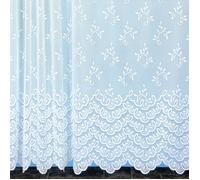 Homemaison - Panneau Dentelle Modulable à Galon Fronceur - Maille Jacquard 100% Polyester - Découpe Facile sans Couture - Installation Rapide avec Crochets - 175 x 180 cm - Blanc