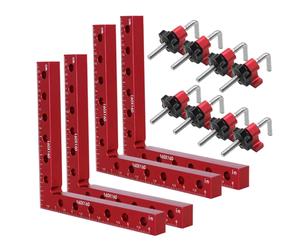 Panneau d'épissure de fixation auxiliaire en forme de L résistant, panneau de positionnement, pince de partenaires, règle carrée de charpentier, outil de travail de calcul, 160mm, 90 4 Pack