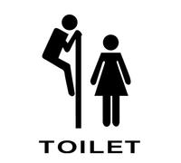 Panneau Des Toilettes Autocollants muraux amovibles 3D for panneau d'entrée de toilette, drôle femme et homme, affiche de porte de toilette, autocollant de Surface miroir, décor DIY(Color 06)