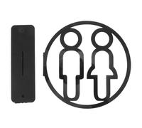 Panneau des Toilettes Hommes et Femmes Double Face en Acrylique Noir | Signalétique Murale Élégante, Installation Facile, Indications Claires, Usage Bureau ou Maison, Format Moderne