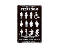 Panneau Des Toilettes Panneaux de toilettes amusants, il suffit de vous laver les mains, en métal Vintage, en étain, for porte de salle de bain, signe de genre for toilettes, maison, hôtel