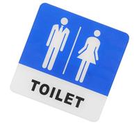 Panneau des Toilettes Unisexe en Acrylique Bleu, Facile à Installer | Bureau et Maison, Rigide, Résistant à Déformation, Non Cassant, Signalétique Discrète