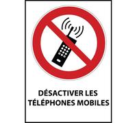 Panneau Désactiver les téléphones mobiles - P013 - Norme ISO 7010 - Vinyle Souple Autocollant - A4