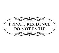 Panneau design Private Residence Do Not Enter (blanc) - Taille M