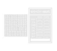 Panneau D'horaires D'ouverture Personnalisable en PVC Blanc, Autocollant | Remplissage Facile Lettres et Chiffres, Retrait sans Résidu, pour Portes Plastiques et Panneaux Acryliques