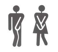 Panneau D'identification des Toilettes Noir en Acier Inoxydable