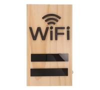 Panneau D'identification Wi-fi en Bois, Écritoire de Table | Bois Massif et Acrylique, Design Vertical Moderne, Surface Lisse à Effacer, pour Accueil Bureau et Coworking