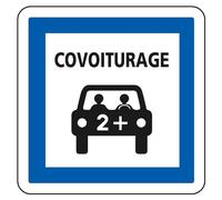 Panneau d'indication des services Aire ou parking de covoiturage CE52 Signalisation Carré Fond blanc BRETAGNE Panneau Securite Routiere