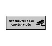 Panneau d'information - Pictogramme de sécurité Vidéo surveillance - 450 x 150 mm - Gris - PVC