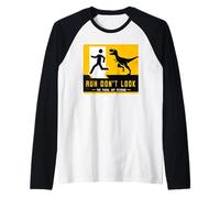 Panneau dinosaure assorti Run Don't Look The Fossil Got Revenge Manche Raglan