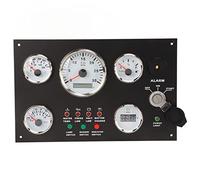 Panneau D'instrument de Bateau, Panneau D'instrument de Tableau de Bord de Moteur avec Vitesse Moteur Pression de Niveau D'huile Affichage de Température D'eau avec Rétroéclairage (24V)