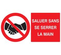 Panneau d'interdiction 330X200 ADHESIF Interdit de se serrer la main 330x200mm TALIAPLAST - 721241