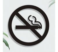 Panneau d'interdiction de fumer en acrylique noir, panneau d'avertissement de non-fumeur, signalisation de zone non-fumeur pour les lieux publics comme les centres commerciaux et les restaurants, icôn