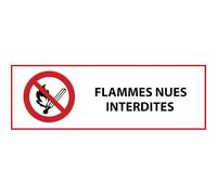 Panneau d'interdiction - Flammes nues interdites - P003 - 297 x 105 mm - PVC