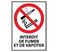 Panneau d'interdiction - Interdiction de fumer et de vapoter - PVC 2 mm - A4