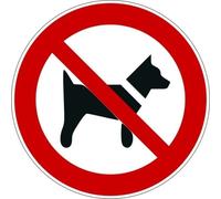 Panneau d'Interdiction - Interdit aux chiens - P021 - Norme ISO 7010 Vinyle Souple Autocollant 100 mm
